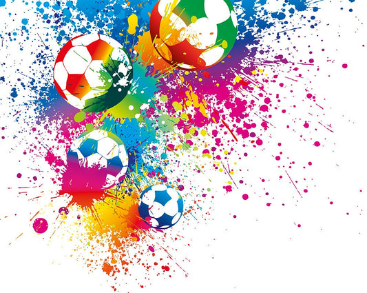 Football Splash Wall Mural, Peel and stick wallpaper, self adhesive, removable, Football stadium, playroom, man cave , wall decor, sports