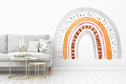 Watercolor large watercolour rainbow wall sticker mural ideal for nursery, kids room, photo prop, baby shower, rainbow baby, bedroom decoration for nursery and home wall decor.