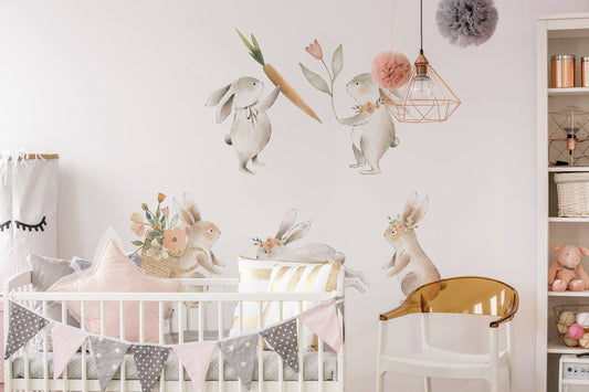 Buddies Wall decal for kids / big set forest animals / nursery woodland / hand painted / watercolor