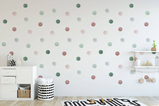 Polka Dot Wall Decals, Nursery wall decal, Kids Room Wall Art, Rainbow wall sticker, Irregular polka dot, Neutral wall decal, Boho nursery
