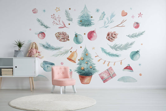 Christmas Wall Stickers, Christmas Birds Home Décor, Christmas Wall Décor, Peel&Stick Wall Decor, Christmas Décor, Christmas Decal