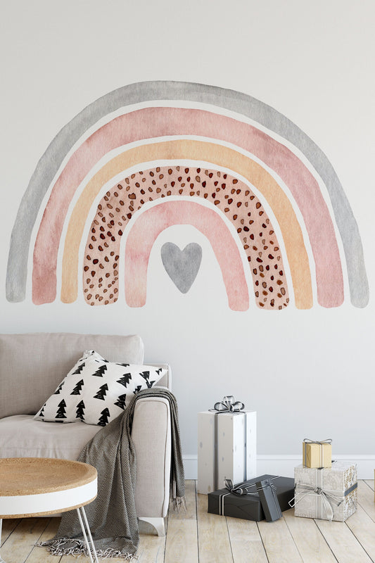 Watercolor rainbow wall decal | nursery wall decal | large watercolor rainbow wall sticker | removable rainbow mural for kids for nursery and home wall decor.