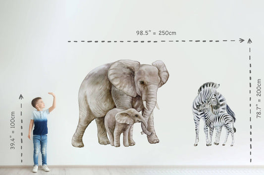Safari animals wall decal, Nursery wall decal, Jungle animals, Lion wall stickers, Wall decal for kids, Wild watercolor animals