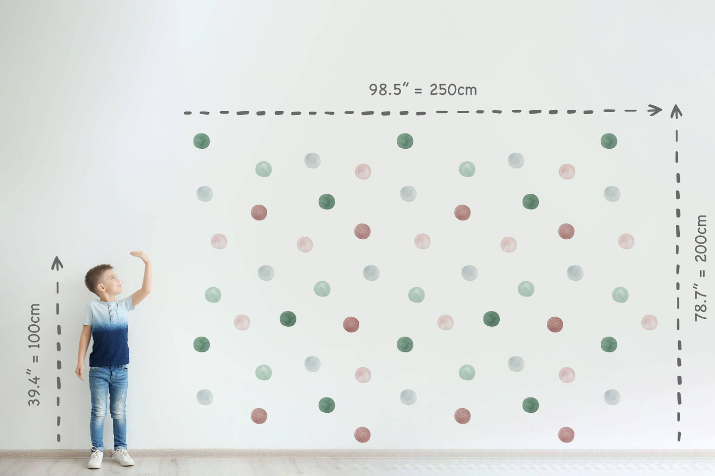 Polka Dot Wall Decals, Nursery wall decal, Kids Room Wall Art, Rainbow wall sticker, Irregular polka dot, Neutral wall decal, Boho nursery