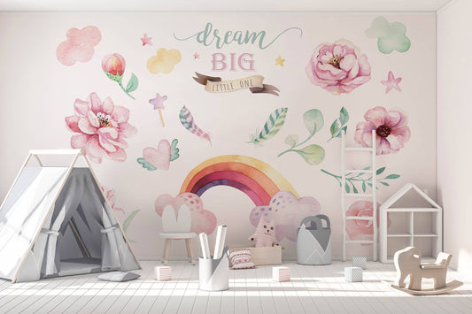 Rainbow wall decal, rainbow wall sticker, large rainbow wall decal, watercolor rainbow decal, nursery wall decal, wall decal for kids