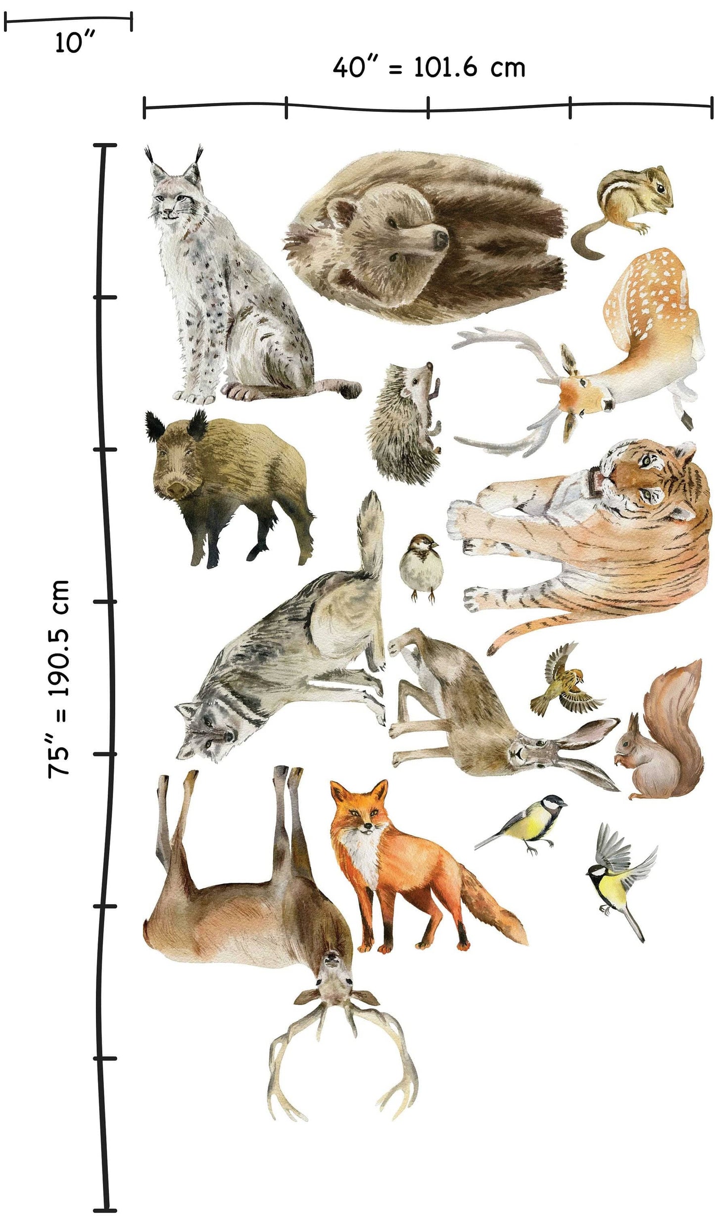 Woodland Wall Decals animals Decals Nursery Forest Wall Decor Bear Deer Fox Pine Tree Wall Art Kids Room Decor Boy Woodland Wall Stickers