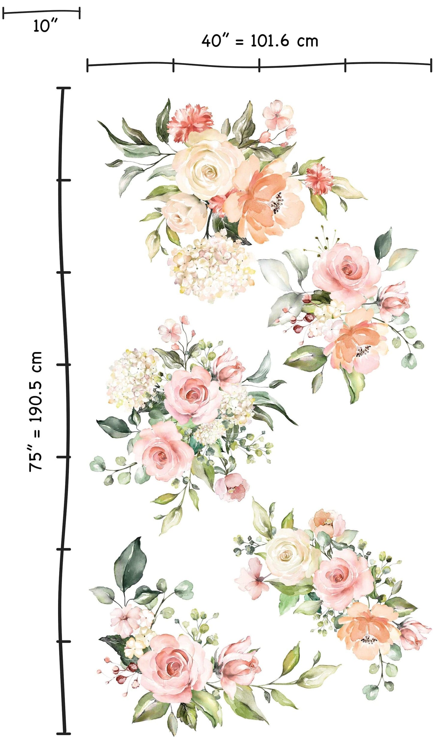 Flower wall decal, Floral Wall Decals, Flower Wall Stickers, Peony Flowers Wall Decal, Peony Decal Peel & Stick, Peonies Wall Decals Decor