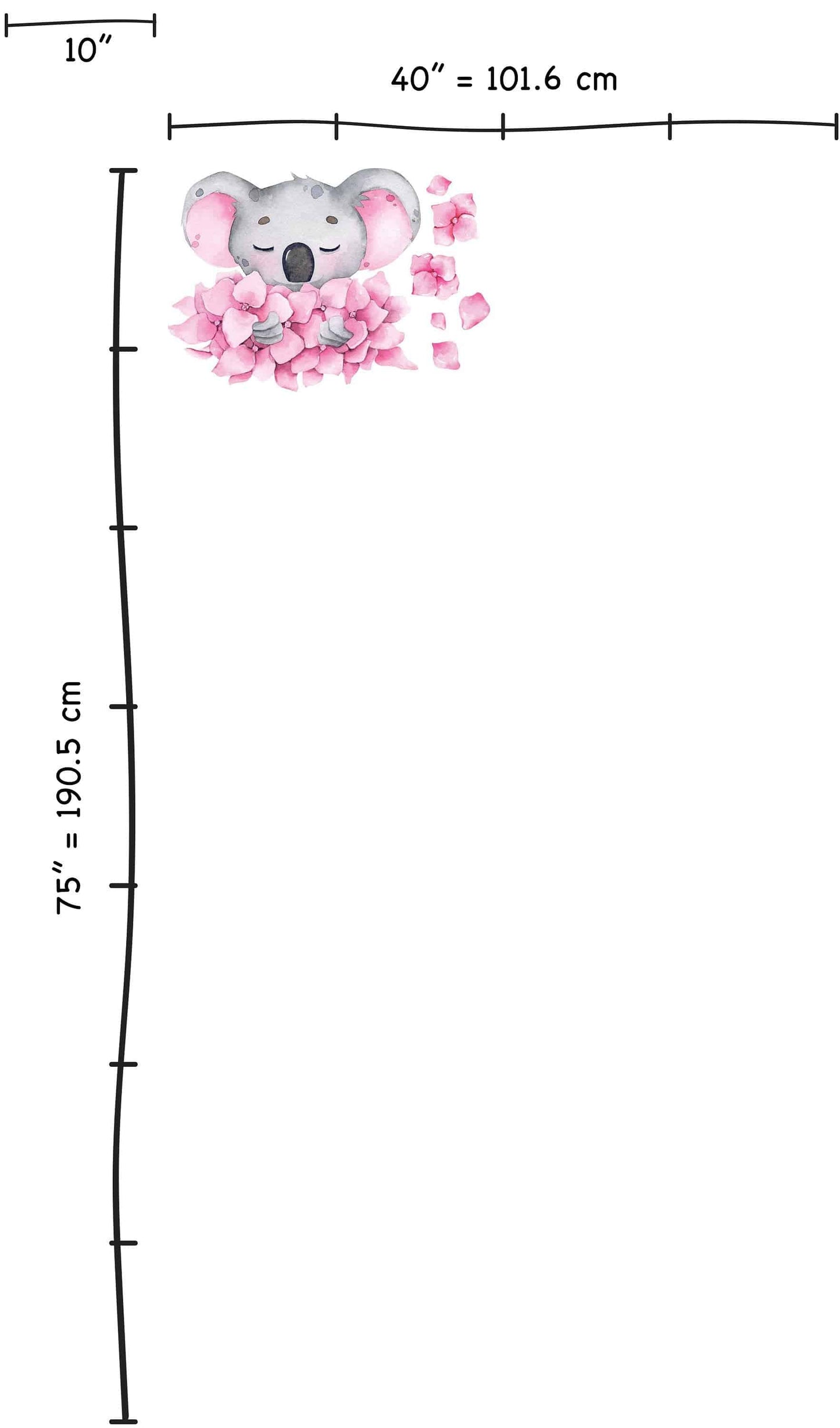 Fabric Wall Decal, Koalas, Nursery wall decal, leafs decal, Koala wall decal, Nursery koala wall art, Australian animals wall decal