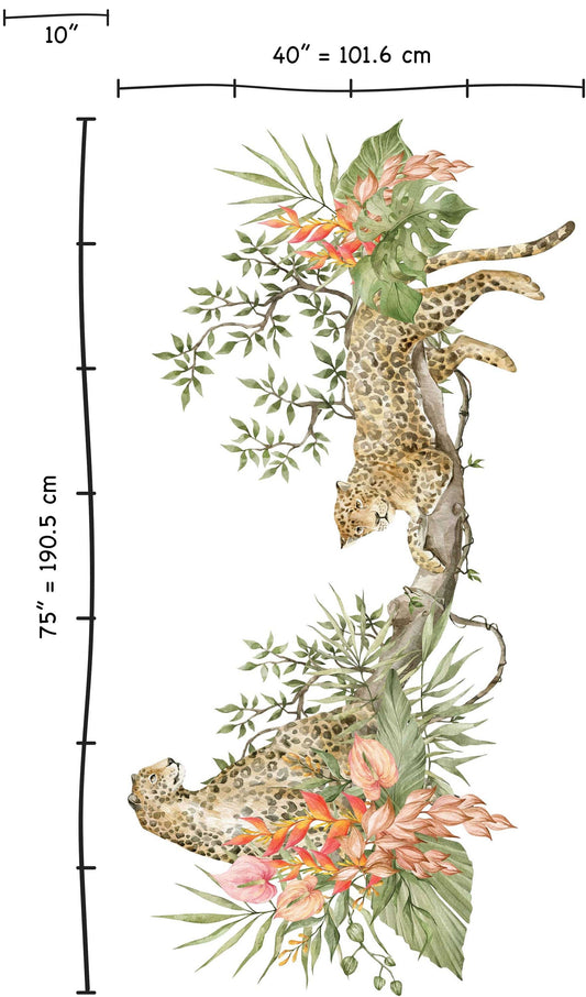 Safari animals wall decal, Nursery wall decal, Jungle animals, Tropical monkey wall stickers, Wall decal for kids, Wild watercolor animals