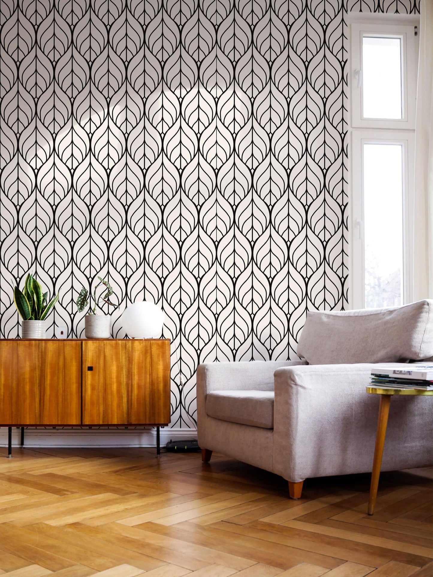 Minimalistic Retro | Wallpaper Removable | Wallpaper Peel and Stick | Wall Decor | Home Decor