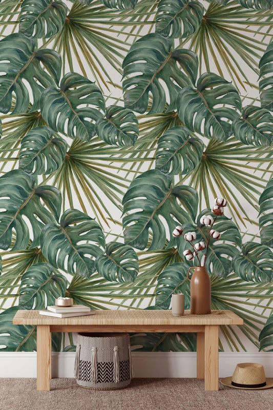 Deliciosa Leaves | Peel and Stick Wallpaper | Removable Wallpaper | Wall Decor | Home Decor | Wall Art | Wall Prints