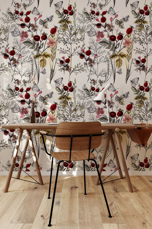 Paint Floral | Peel and Stick Wallpaper | Removable Wallpaper | Wall Decor | Home Decor | Wall Prints | Wall Hanging