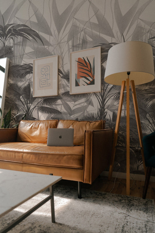 Blue Toned Amazing Tropical Tree Wallpaper, Wall Mural, Peel and Stick, Self Adhesive, Wall Covering by Bella Stampa Studio