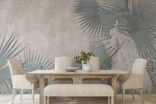 Peacock Wallpaper Murals Wallpaper, Wall Mural, Peel and Stick, Self Adhesive, Wall Covering by Bella Stampa Studio