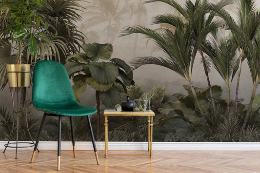 Tropical Mountain Wallpaper Wallpaper, Wall Mural, Peel and Stick, Self Adhesive, Wall Covering by Bella Stampa Studio