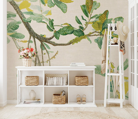 Watercolor cerrado juta wallpaper peel and stick for nursery and home wall decor.