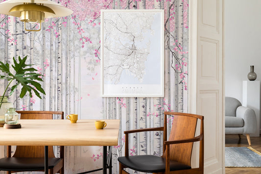 Scenic Forest Wallpaper, Wall Mural, Peel and Stick, Self Adhesive, Wall Covering by Bella Stampa Studio