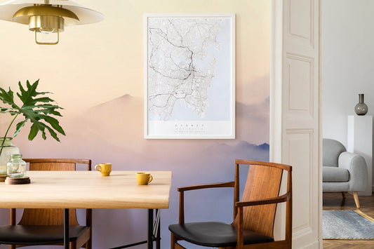 Misty Mountains Wallpaper, Wall Mural, Peel and Stick, Self Adhesive, Wall Covering by Bella Stampa Studio