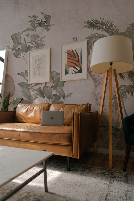 Safari Animals In Tropical Forest Wallpaper, Wall Mural, Peel and Stick, Self Adhesive, Wall Covering by Bella Stampa Studio