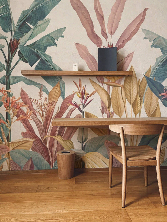 Large Banana Leaf Wallpaper, Wall Mural, Peel and Stick, Self Adhesive, Wall Covering by Bella Stampa Studio