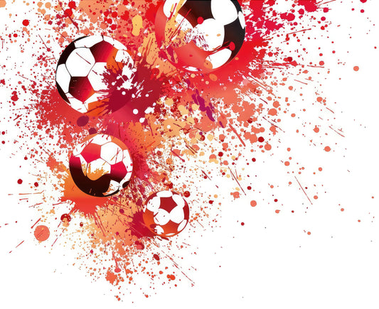 Football Splash Red Wall Mural, Peel and stick wallpaper, self adhesive, removable, Football stadium, , man cave , wall decor, sports