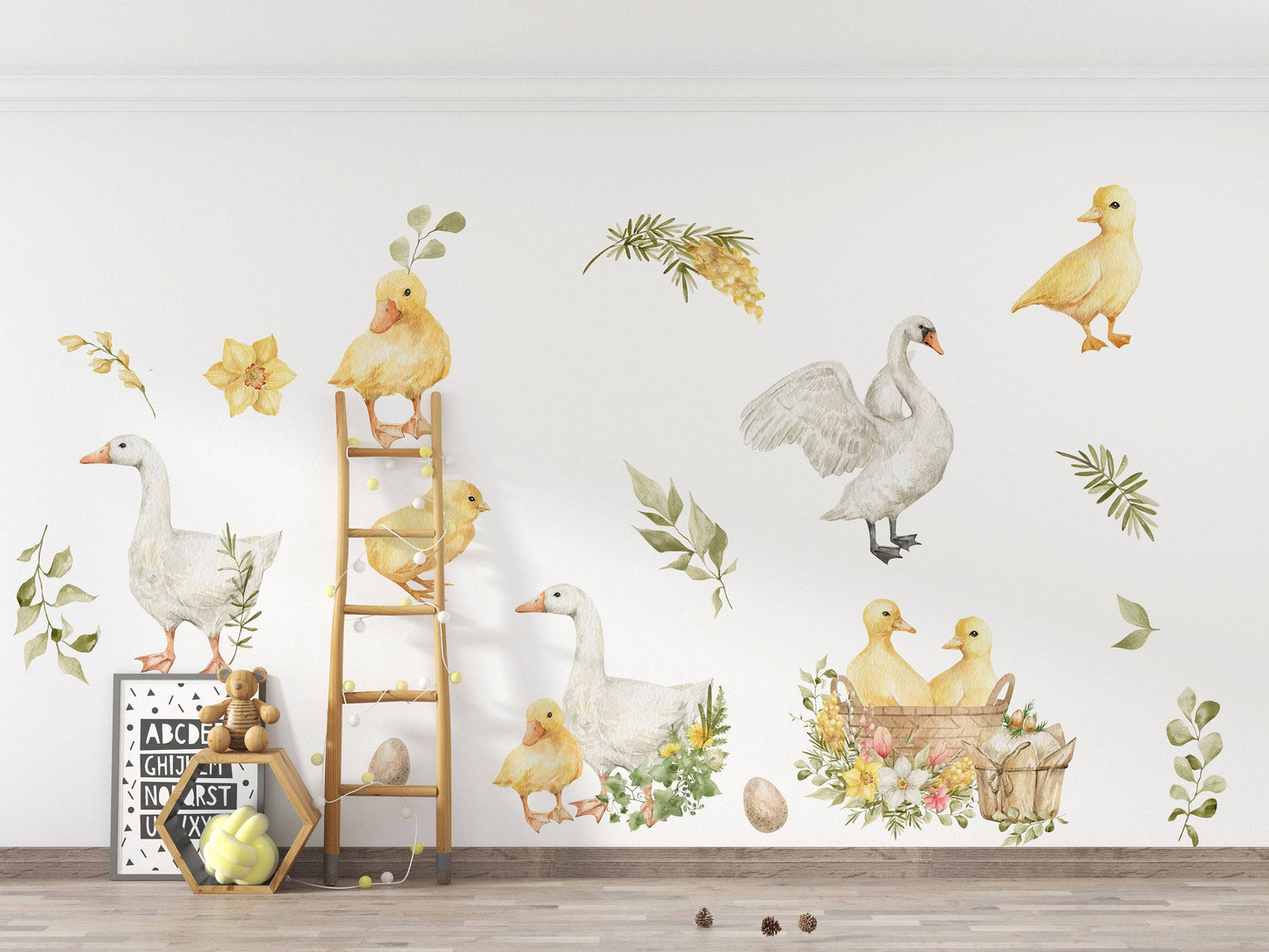 Goose Wall Decals | Watercolor Geese Wall Stickers | Farm Animals Decals | Kids Room Decor