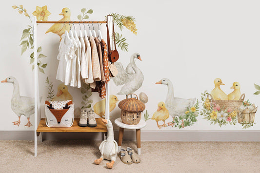 Goose Wall Decals | Watercolor Geese Wall Stickers | Farm Animals Decals | Kids Room Decor