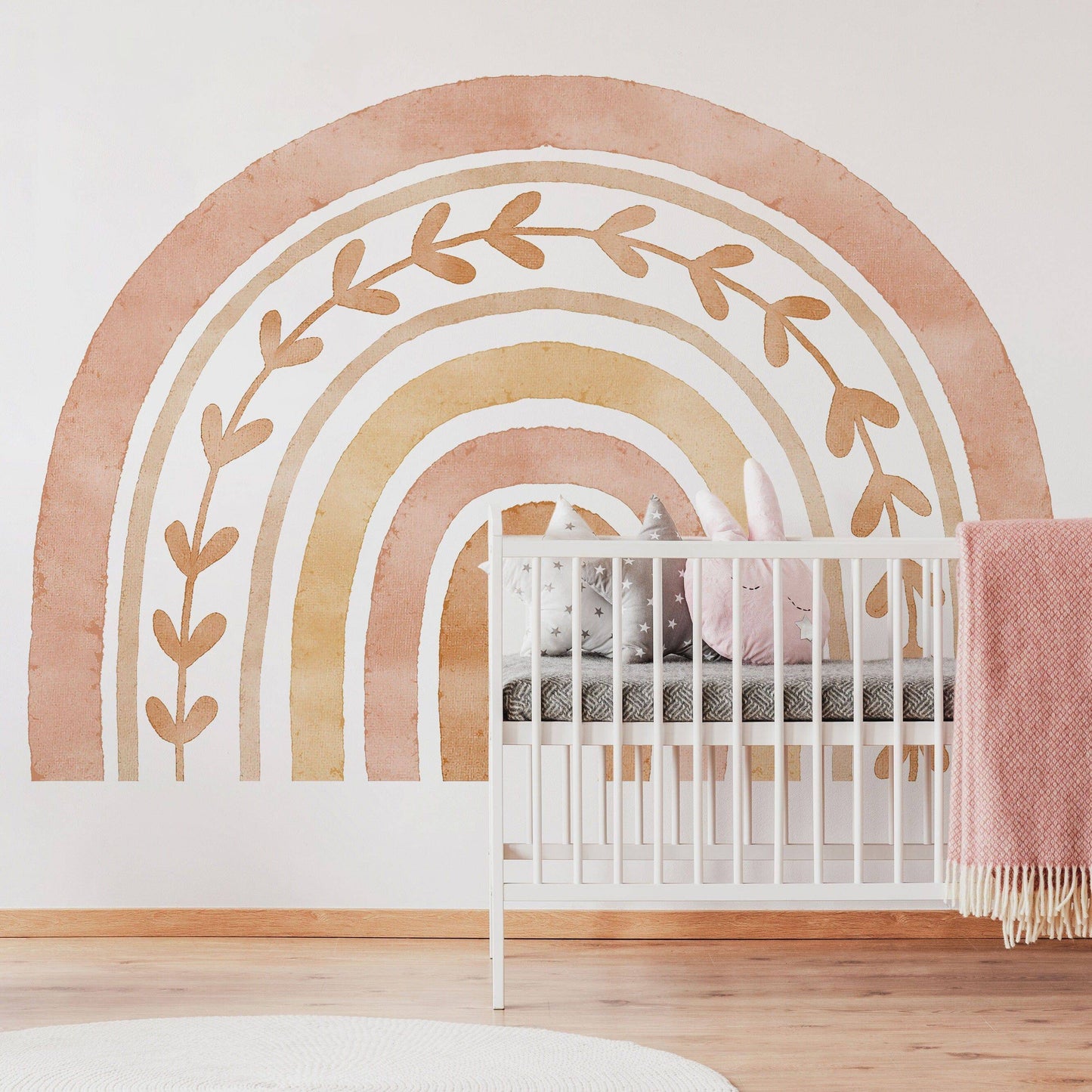 Decal Rainbow Decal Sweet Neutral Boho - No Background Rainbow Decal - Self Adhesive Decals Peel and Stick Removable Stickers - Nursery