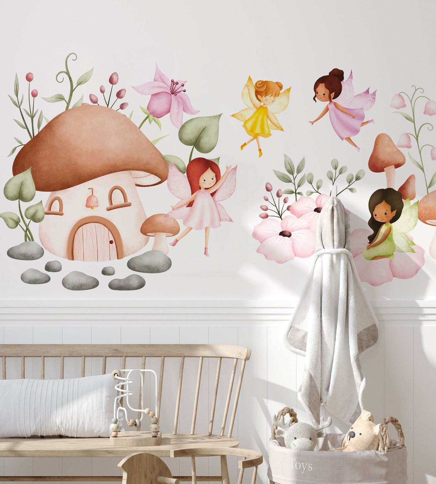 Fairy Wall Decal for Girls Room Nursery Decor | Peel and Stick Fairies Wall Sticker for Kids and Nursery | Cute Flying Fairy Sticker