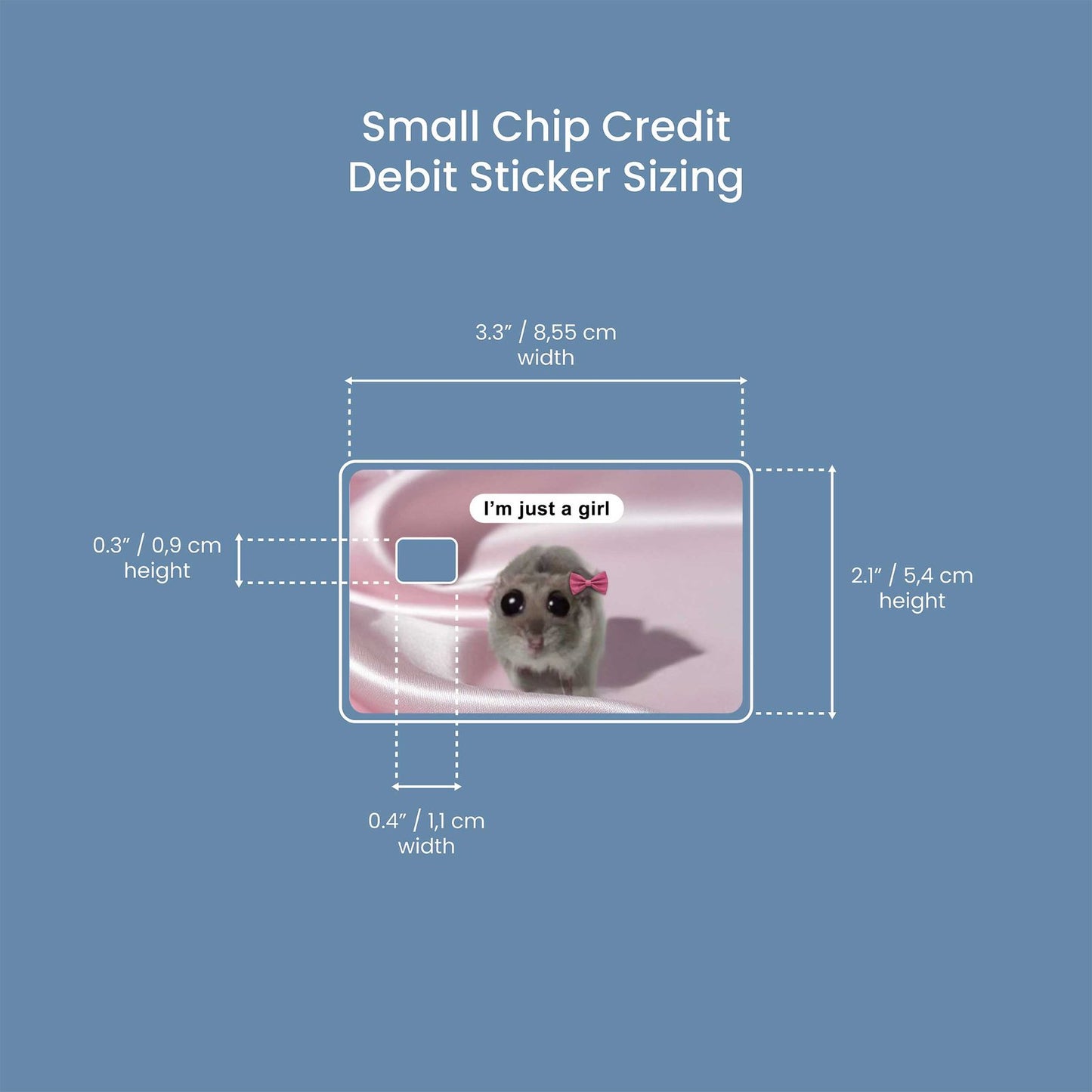 I’m Just a Girl Design | Credit Card Sticker | Small Chip | Credit Card Skin