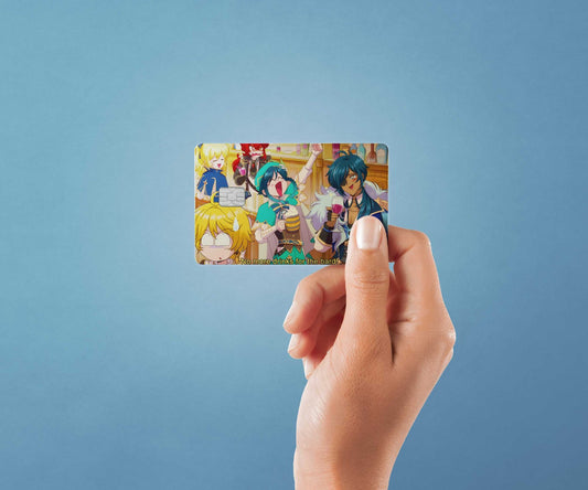 Watercolor in mondstadt tavern design | credit card sticker | small chip | credit card skin for nursery and home wall decor.