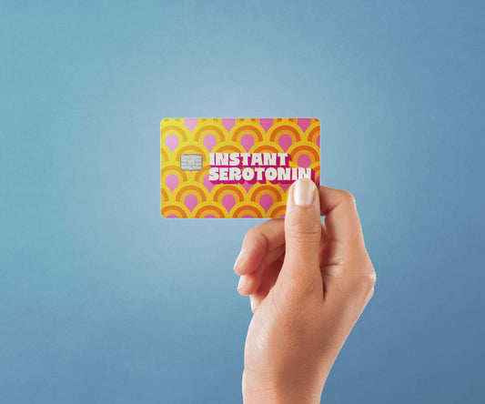 Watercolor instant serotonin design | credit card sticker | small chip | credit card skin for nursery and home wall decor.
