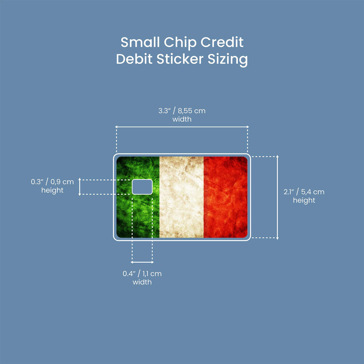 Italia Flag - Premium Vinyl Credit Card Skin Cover by Wonderwallsboutique