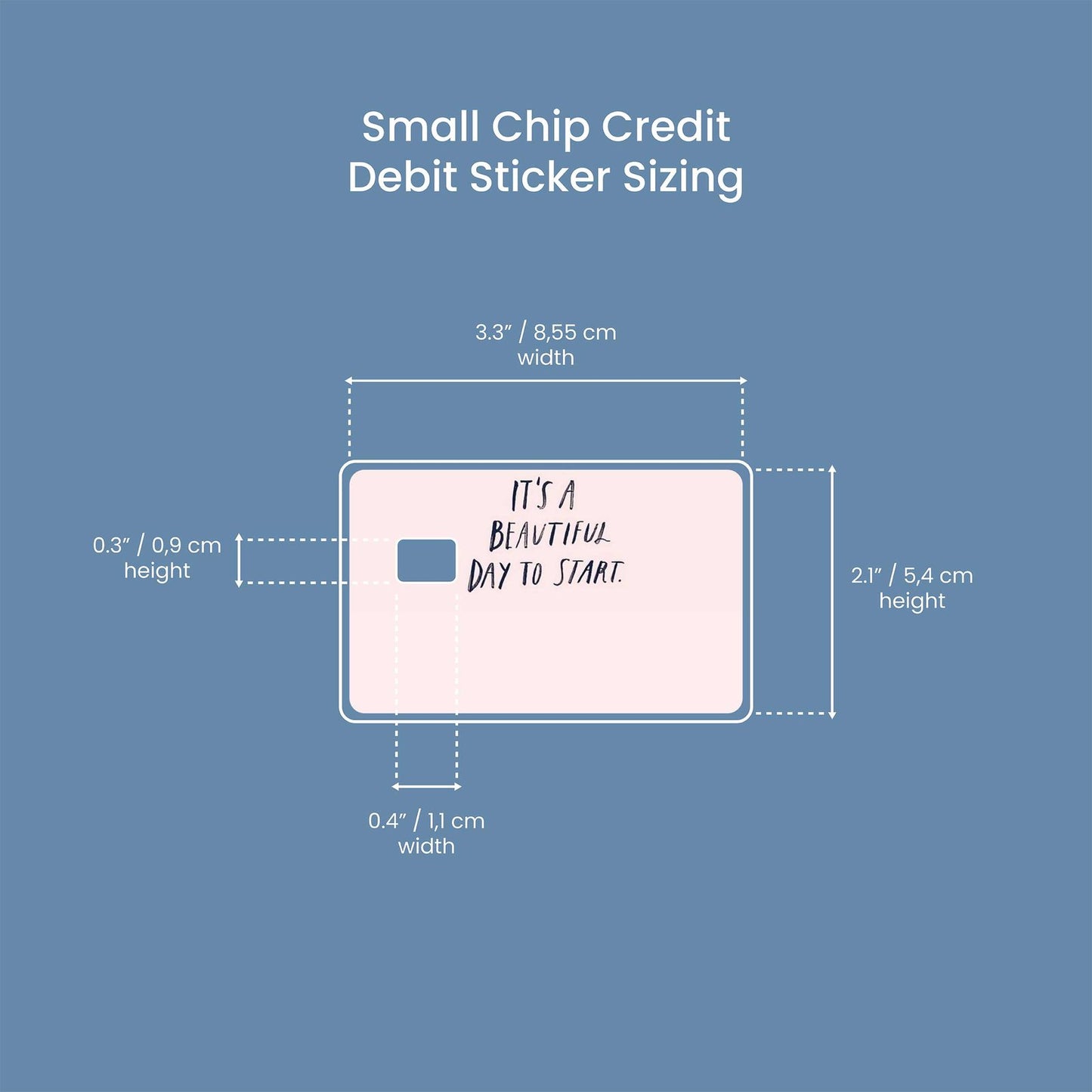 Watercolor it's a beautiful day to start design | credit card sticker | small chip | credit card skin for nursery and home wall decor.