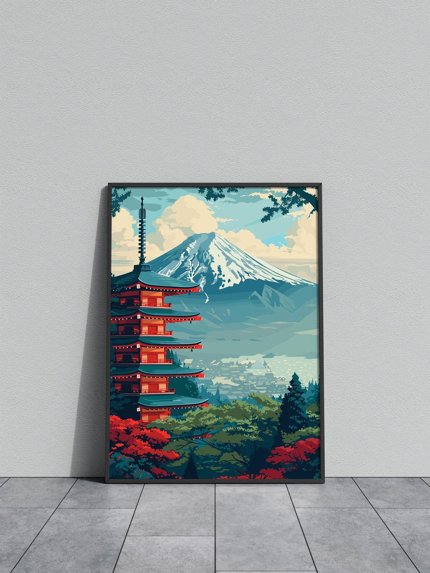japan Pagoda Landscape Asian Style Poster | Wall Art for Home & Office | High-Quality Print - High-Quality Visual Display