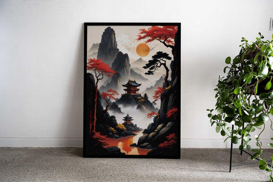 japan River Asian Style Poster | Wall Art for Home & Office | High-Quality Print - High-Quality Visual Display