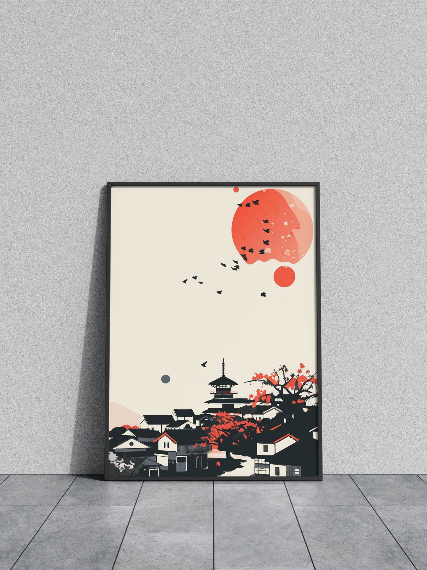 japan city pastel colors Asian Style Poster | Wall Art for Home & Office | High-Quality Print - High-Quality Visual Display