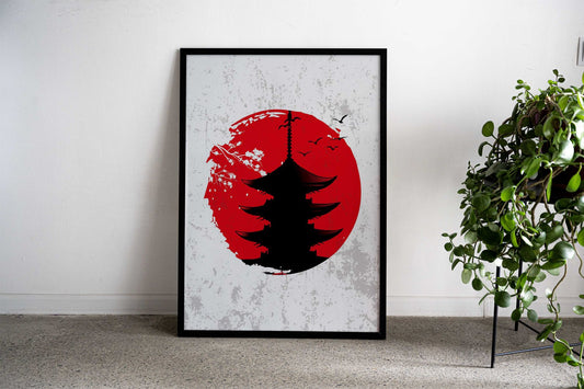 japan silhouette Asian Style Poster | Wall Art for Home & Office | High-Quality Print - High-Quality Visual Display
