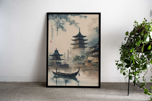 japan vintage great river Asian Style Poster | Wall Art for Home & Office | High-Quality Print - High-Quality Visual Display