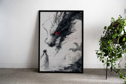 japanese dragon princess Asian Style Poster | Wall Art for Home & Office | High-Quality Print - High-Quality Visual Display