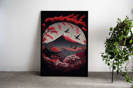 japanese landscape moon Asian Style Poster | Wall Art for Home & Office | High-Quality Print - High-Quality Visual Display