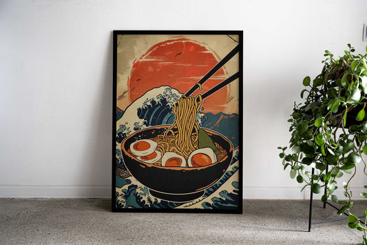 japanese wave ramen Asian Style Poster | Wall Art for Home & Office | High-Quality Print - High-Quality Visual Display