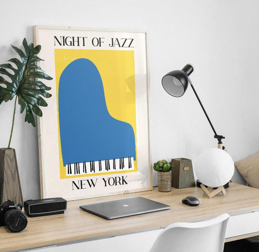 Trio of Vibrant American Jazz Art Prints