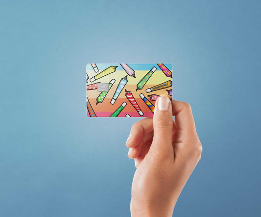 Watercolor joints design | credit card sticker | small chip | credit card skin for nursery and home wall decor.