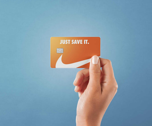 Watercolor just save it orange design | credit card sticker | small chip | credit card skin for nursery and home wall decor.