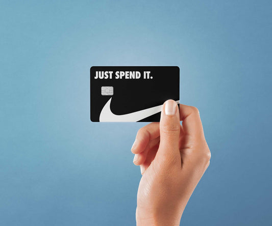 Watercolor just spend it design | credit card sticker | small chip | credit card skin for nursery and home wall decor.