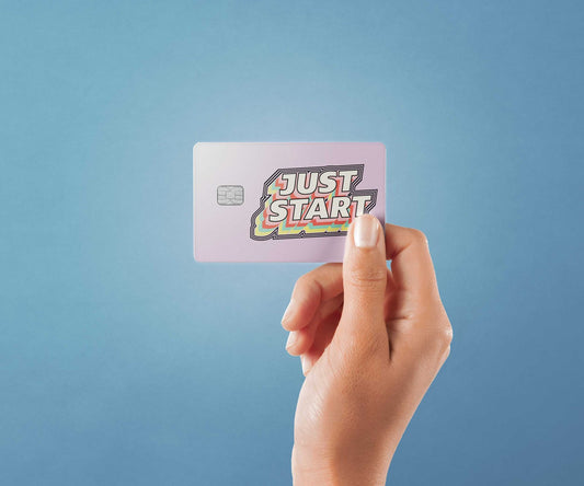 Watercolor just start design | credit card sticker | small chip | credit card skin for nursery and home wall decor.