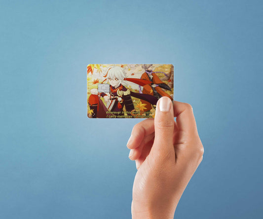 Watercolor kazuha carrying the memories of home design | credit card sticker | small chip | credit card skin for nursery and home wall decor.
