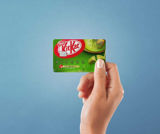 Watercolor kit kat matcha design | credit card sticker | small chip | credit card skin for nursery and home wall decor.