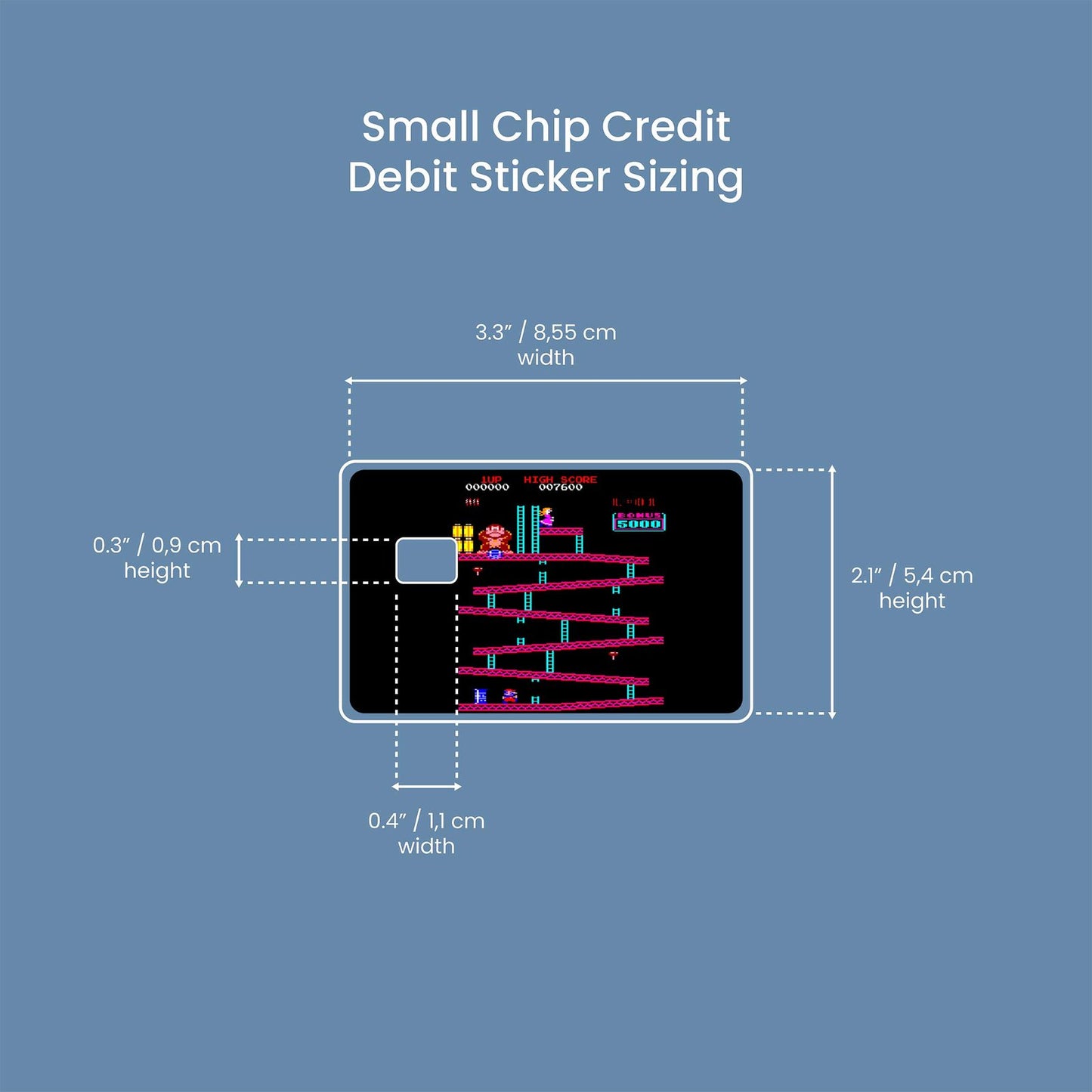 Kong and Mario Design | Credit Card Sticker | Small Chip | Credit Card Skin